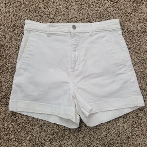 Everlane Shorts Short White Cotton Utility High Rise Waist Size 6